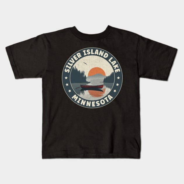 Silver Island Lake Minnesota Sunset Kids T-Shirt by turtlestart